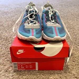 Nike React Element 87 Teal and Pink Sneakers